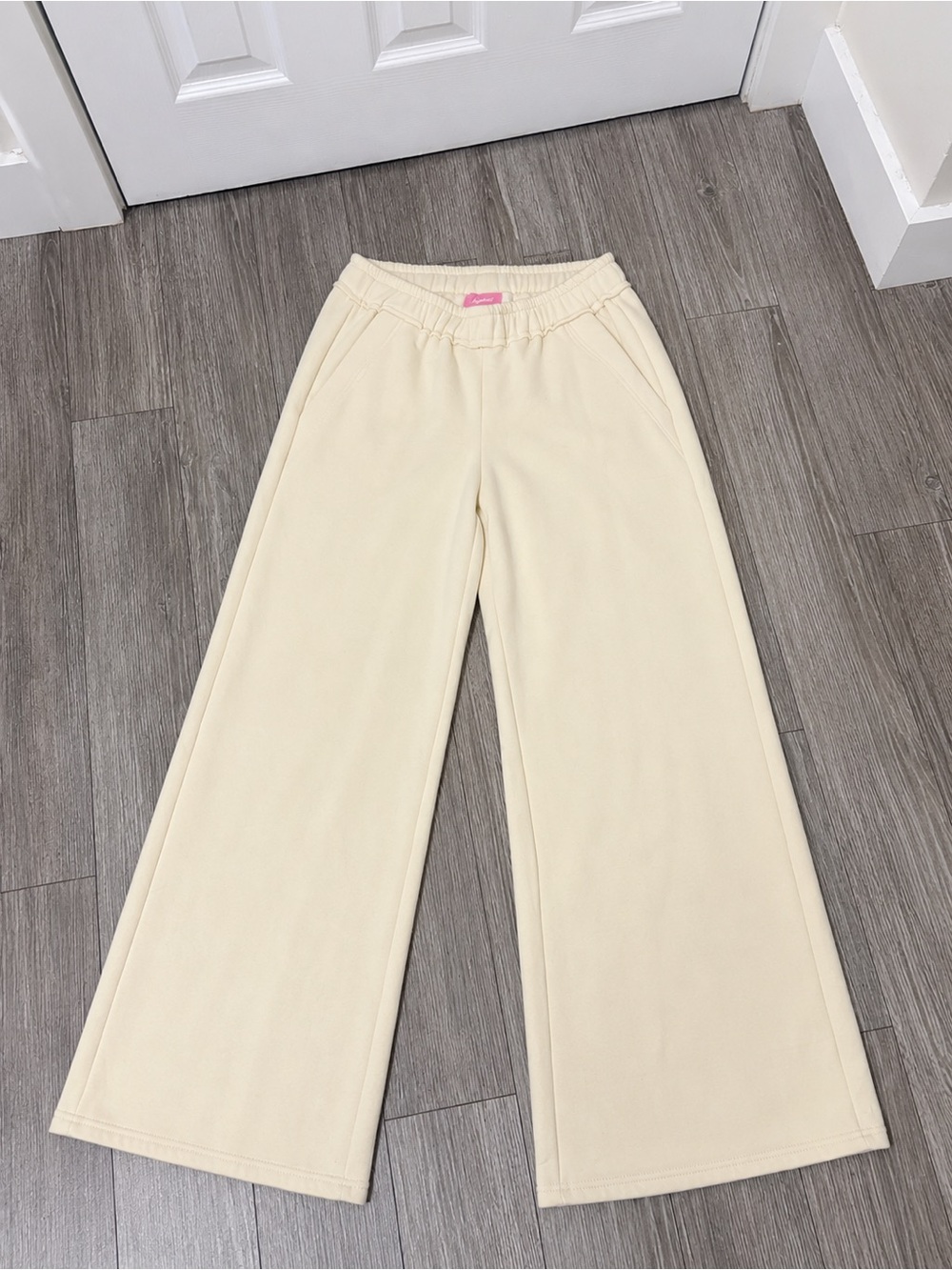 Edikted Cream Wide-Leg Pants